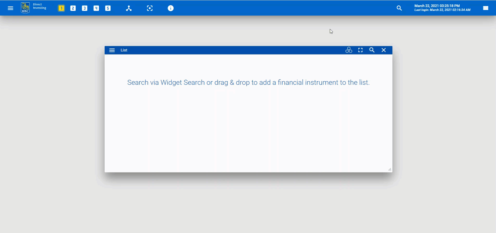 Searching for a company in the list widget